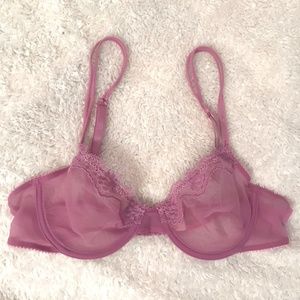 Vintage Calvin Klein Lavender Sheer Bra 34B